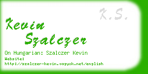 kevin szalczer business card